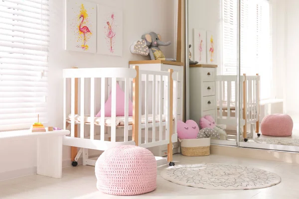 Baby Room Interior Beautiful Pictures Wall Stock Photo