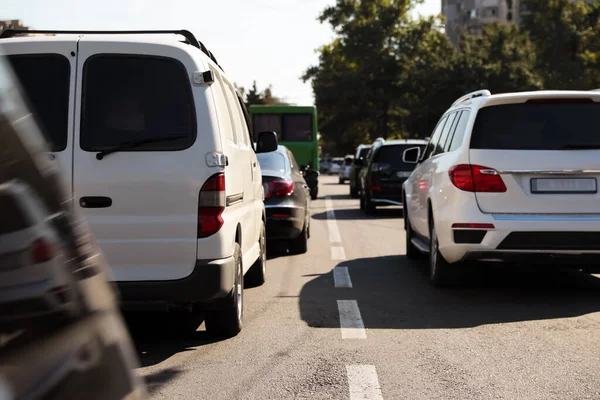 Auto Ingorgo Sulla Strada Della Città — Foto Stock