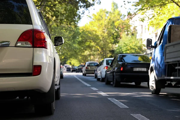 Auto Ingorgo Sulla Strada Della Città — Foto Stock