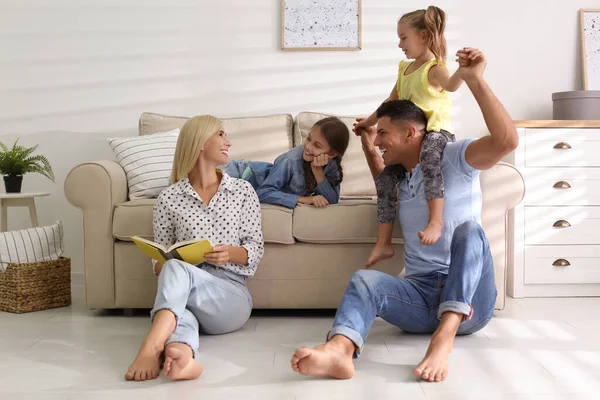 Happy Family Spending Time Together Home — Stock Photo, Image