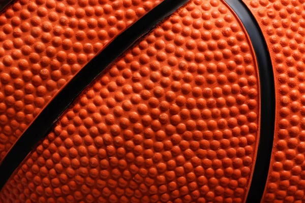 Textur Des Orangefarbenen Basketballs Als Hintergrund Nahaufnahme — Stockfoto