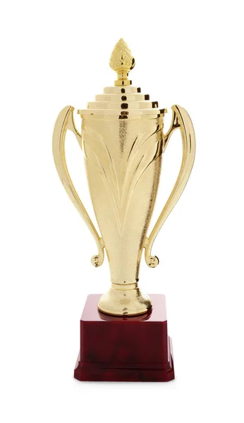 Shiny Golden Trophy Cup White Background — Stock Photo, Image