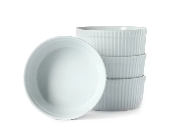 New Ceramic Bowls White Background Tableware — Stock Photo, Image