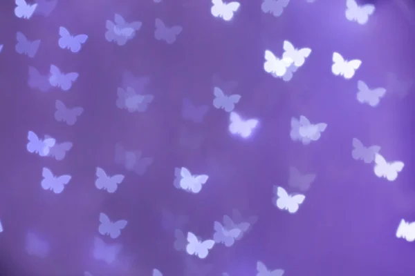 Bela Borboleta Forma Luzes Fundo Roxo — Fotografia de Stock