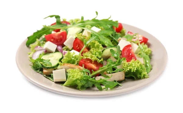 Beyaz Roka Sebzeli Nefis Salata — Stok fotoğraf