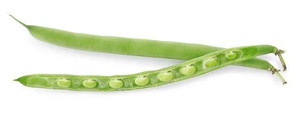 白を基調とした新鮮な緑の豆 トップビュー — ストック写真