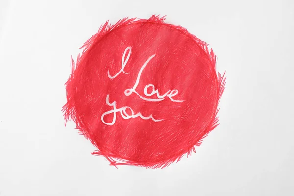 Tekst Love You Rode Cirkel Witte Achtergrond — Stockfoto