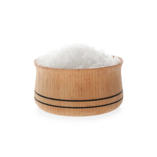 Natürliches Salz Schüssel Auf Weißem Hintergrund — Stockfoto