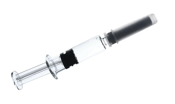 用白色Covid 19疫苗分离的注射器 — 图库照片