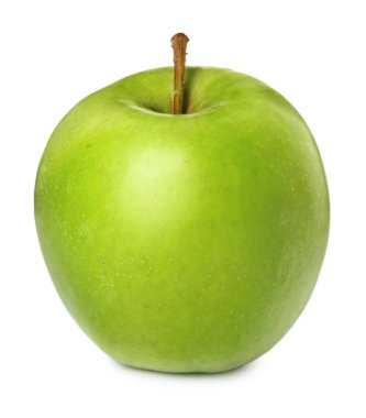 Taze yeşil elma beyaza izole edilmiş.