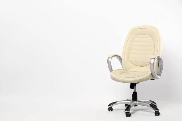 Comfortable Office Chair White Background Space Text — Stock Photo, Image