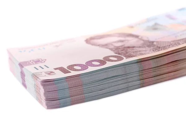 1000 Ukrajinských Bankovek Hryvnia Bílém Pozadí Detailní Záběr — Stock fotografie
