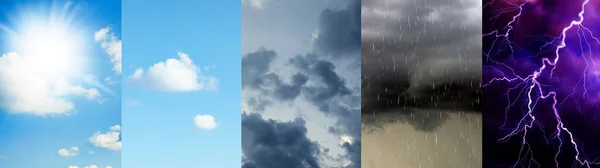 不同天气的天空照片 条幅设计 — 图库照片