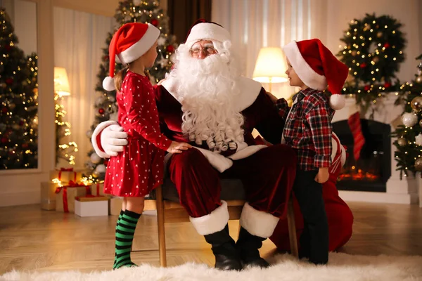 Santa Claus Children Room Decorated Christmas — Stock Photo, Image