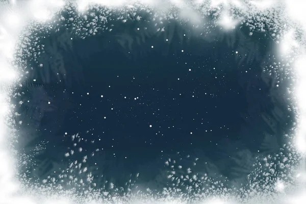 美しい霜のパターン イラスト 冬の寒さ — ストック写真
