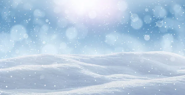 Winterkaart Ontwerp Mooie Pluizige Sneeuw Buiten — Stockfoto