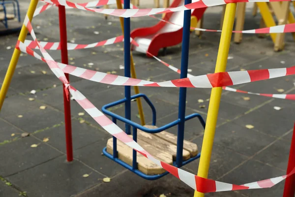 View Playground Closed Covid Quarantine — Stock Photo, Image