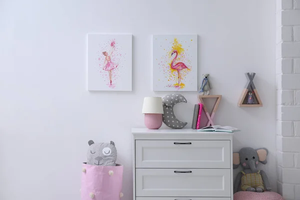 Chest Drawers Beautiful Pictures Children Room Interior Design Stock Picture