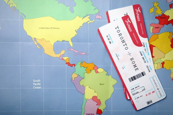 Entradas Mapa Del Mundo Planas Concepto Agencia Viajes —  Fotos de Stock