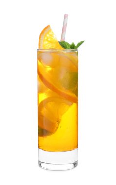 Lezzetli portakallı limonata. Soda ile yapılır.