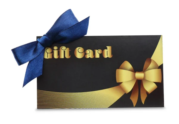Gift Card Bow Isolated White — Stock Photo, Image