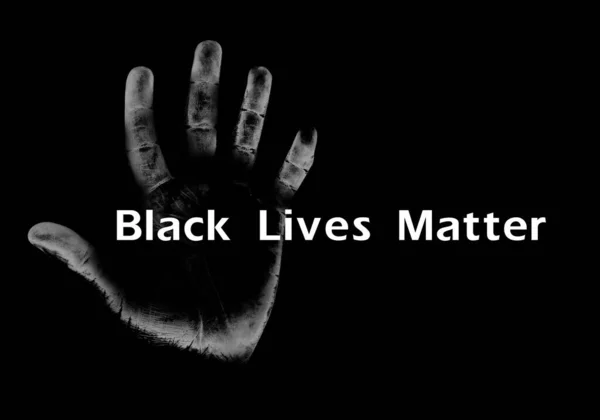 Black Lives Matter Ruční Tisk Tmavém Pozadí — Stock fotografie