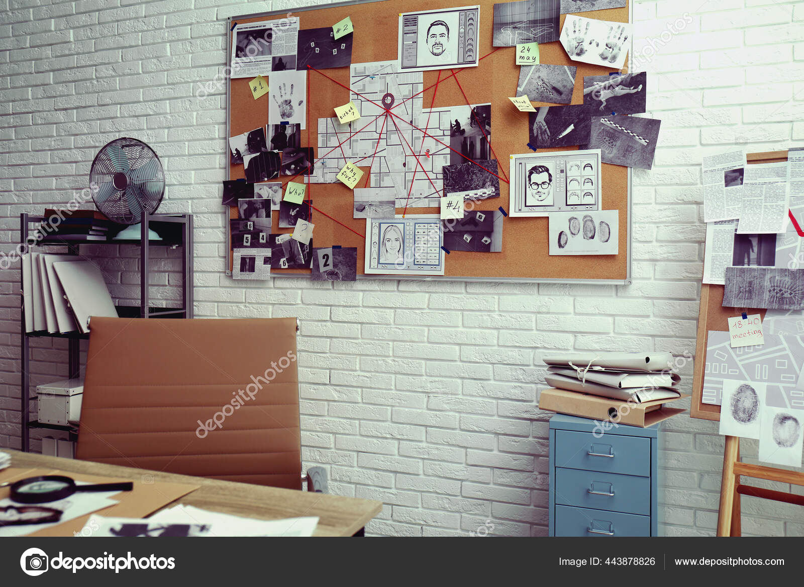 Modern Detective Office Workplace Board Stock Photo by ©NewAfrica 443878826