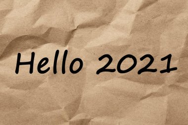 Metin Merhaba 2021 Buruşmuş kağıt, üst görünüm