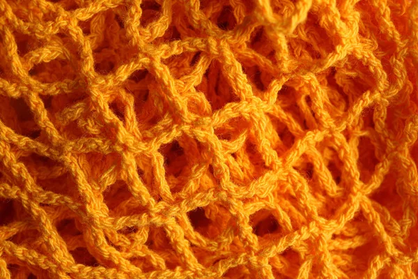 Orange Knitted Net Background Closeup View — 스톡 사진