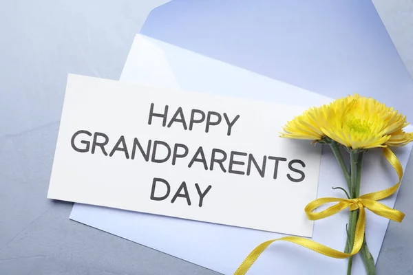 Karte Mit Der Aufschrift Happy Grandparents Day Umschlag Und Schöne — Stockfoto