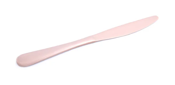 Neues Sauberes Glänzendes Messer Isoliert Auf Weiß — Stockfoto