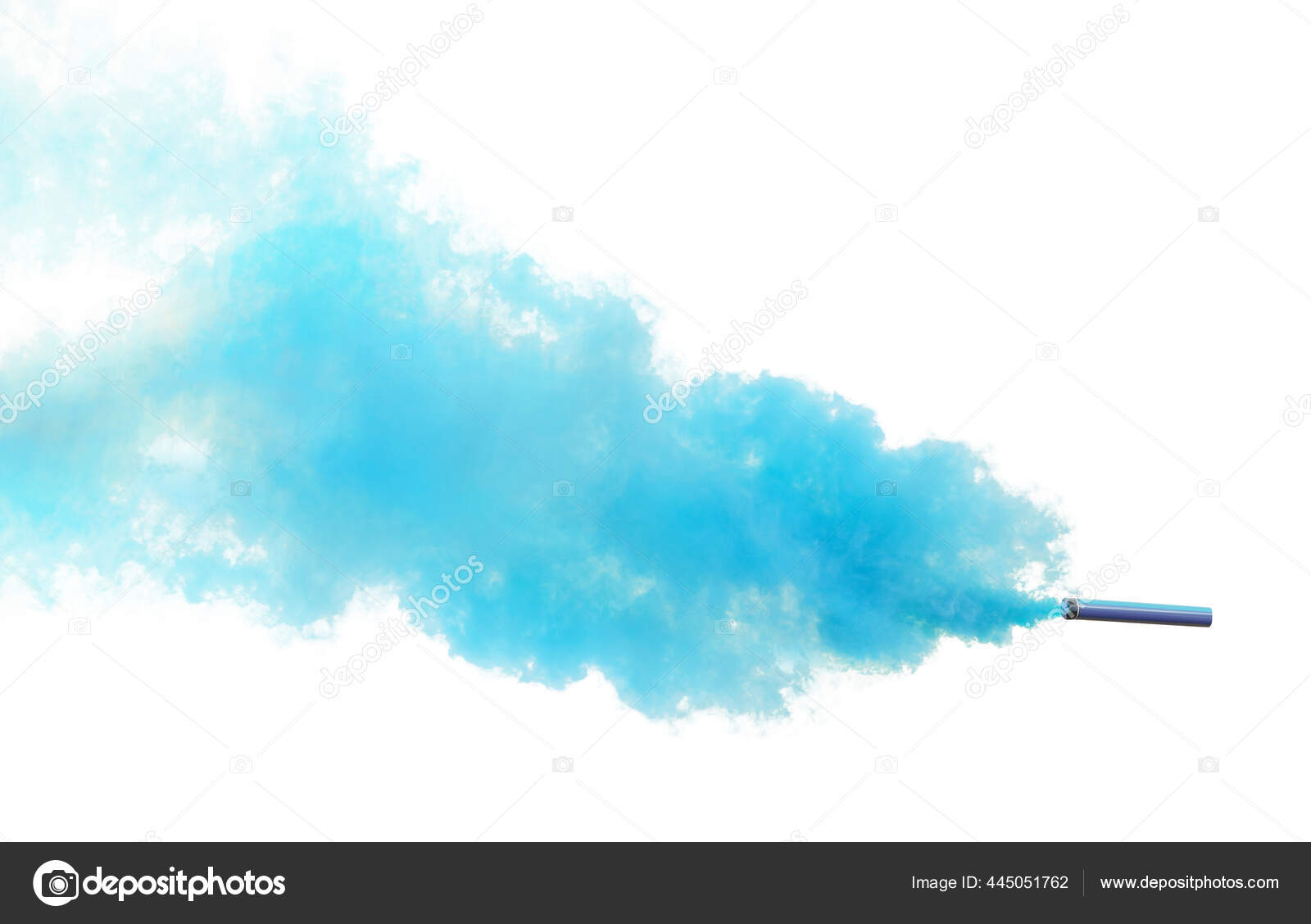 Woman Blue Smoke Bomb White Wall Outdoors Closeup Stock Photo by