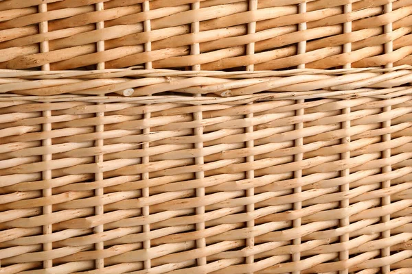 Arka plan olarak doğal malzemeden yapılmış el yapımı hasır sepet, yakın görünüm