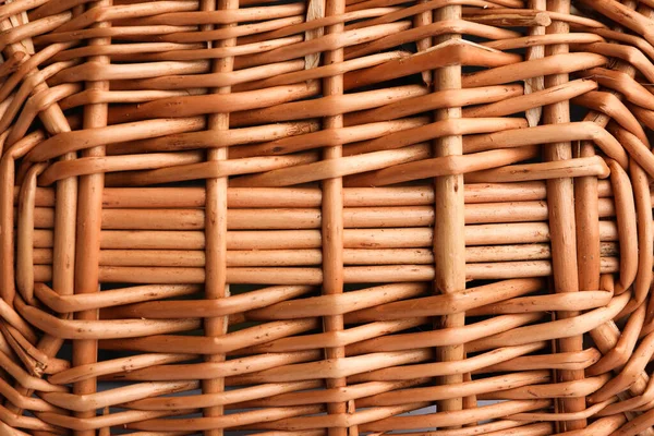 Handmade Wicker Basket Made Natural Material Background Closeup View — Stock Photo, Image