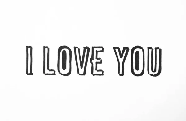 Handwritten Text Love You White Background — Stock Photo, Image