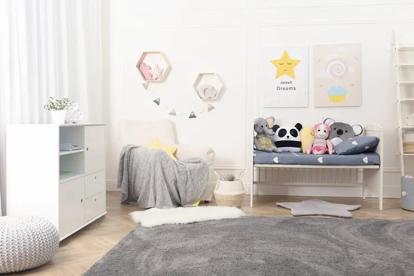 Child Room Interior Toys Stylish Furniture — Stock Photo, Image