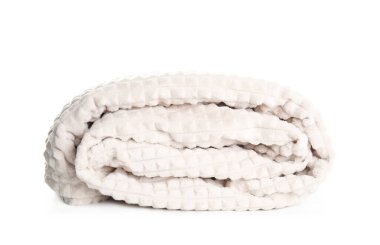 Beyaz arkaplanda yumuşak bej ekose