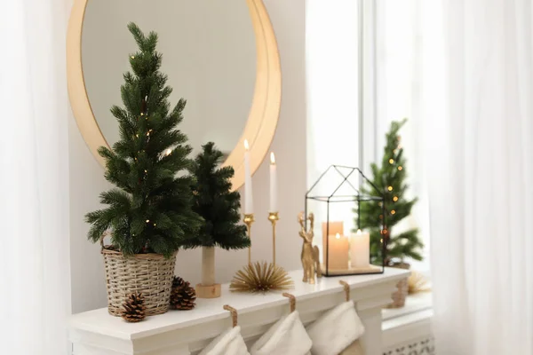Decorações Natal Diferentes Quarto Design Interiores — Fotografia de Stock