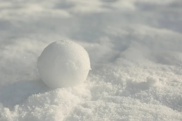 Ідеальна Снігова Куля Свіжому Повітрі Крупним Планом Простір Тексту — стокове фото