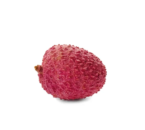 Fruta Lichia Madura Inteira Isolada Branco — Fotografia de Stock