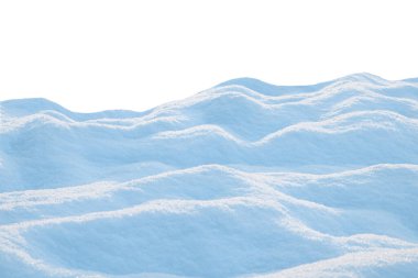Beyaz üzerine izole edilmiş pofuduk kar yığını