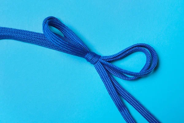 Shoelaces Light Blue Background Top View — Stock Photo, Image