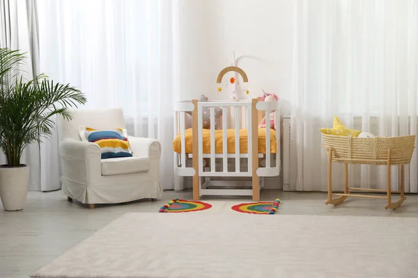 Beautiful Baby Room Interior Stylish Furniture — Stock Photo, Image