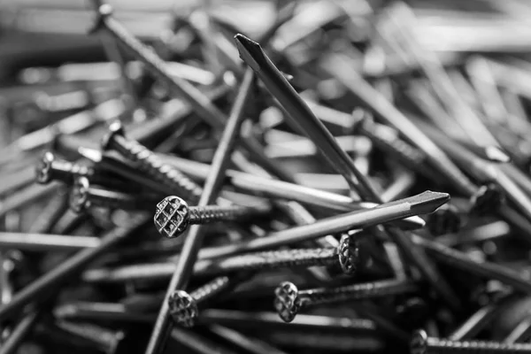 Stapel Metalen Nagels Als Achtergrond Close — Stockfoto