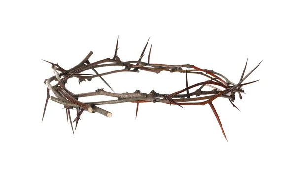 Crown Thorns Isolated White Easter Attribute — Stock Photo, Image