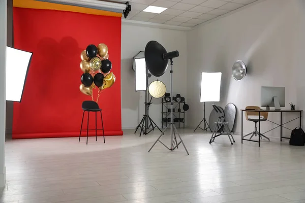Interior Modern Photo Studio Professional Equipment — Stock Photo, Image