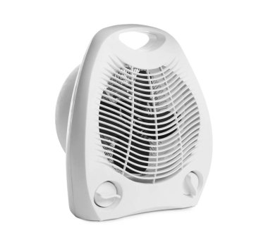 Modern elektrikli fan ısıtıcısı beyazda izole