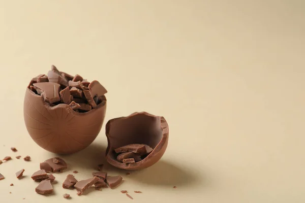 Gebroken Chocolade Beige Achtergrond Ruimte Voor Tekst — Stockfoto