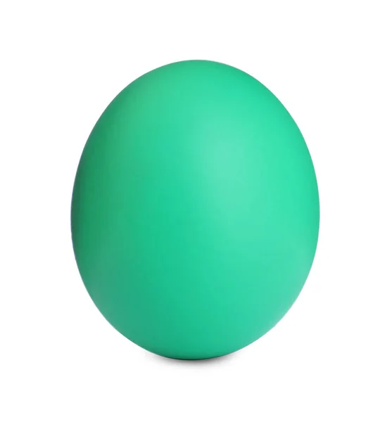 Painted Green Egg Isolated White Happy Easter — Stock Photo, Image