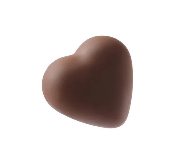 Beautiful Heart Shaped Chocolate Candy Isolated White — Stock Photo, Image